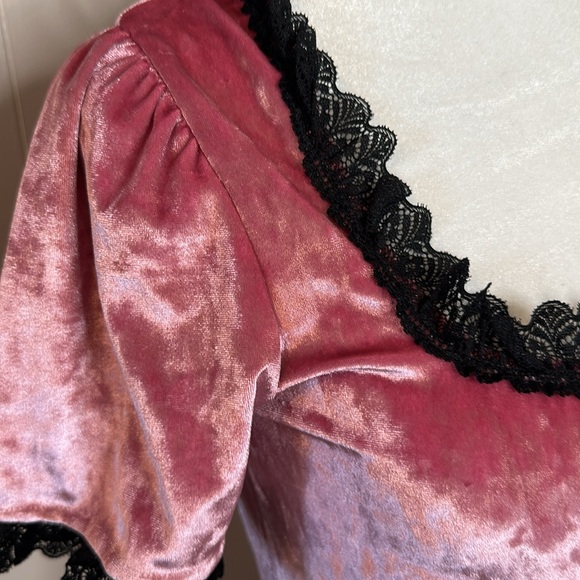 NWT Dolls Kill Grave Girls Drinking Your Blood Velvet Mini Dress - Picture 12 of 12